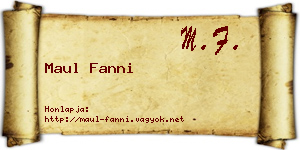 Maul Fanni névjegykártya