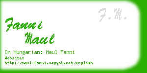 fanni maul business card